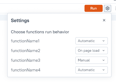 JavaScript Settings Mode